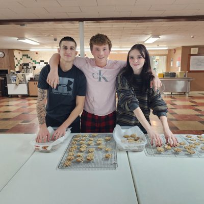 Dorm students making cookies